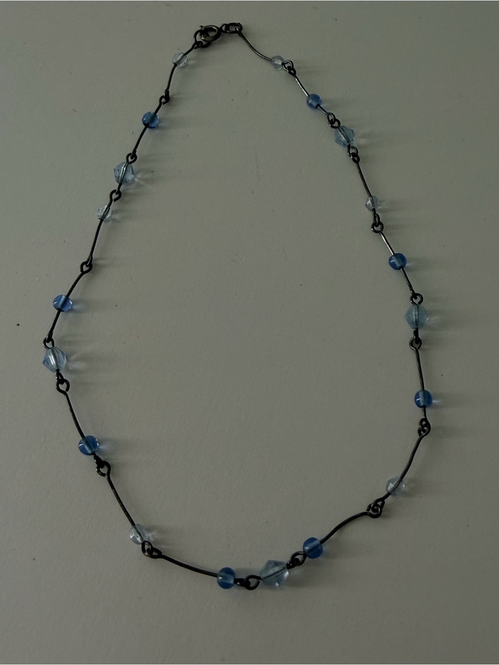 Wet Seal Blue Bead Station Necklace